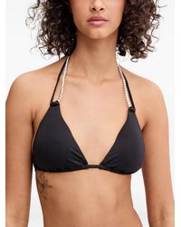 Guess - Rhinestone-Embellished Triangle Bikini Top - Lyst