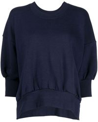 Yohji Yamamoto - Crop-sleeves Cotton-blend Sweatshirt - Lyst