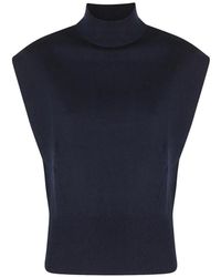 Semicouture - High-Neck Sleeveless Sweater - Lyst