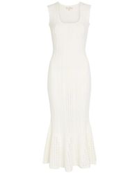 LoveShackFancy - Pointelle-Knit Ruffled Midi Dress - Lyst