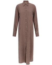 Le twins - Brina Striped Midi Dress - Lyst