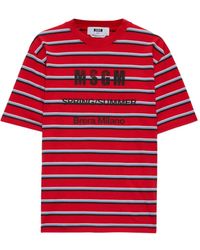 MSGM - Camiseta A Rayas - Lyst