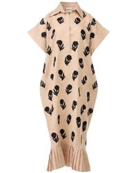 Biyan - Floral-Print Pleated-Hem Midi Dress - Lyst