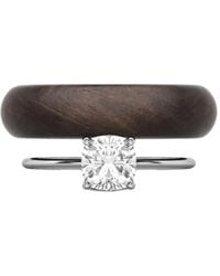 SOLO for Diamonds - Lab-Grown Diamond Wood-Detail Ring - Lyst