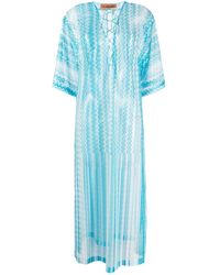 Missoni - Striped Short-sleeved Beach Dress - Lyst
