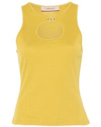Twinset - Ribbed Top With Logo - Lyst