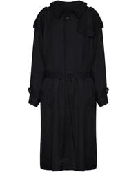MM6 by Maison Martin Margiela - Doppelreihiger Mantel Mit Gürtel - Lyst
