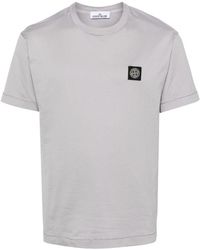 Stone Island - T-shirt con applicazione logo - Lyst