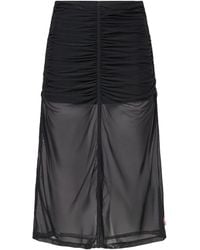 DIESEL - Ruched Skirt With Semi-Sheer Overlay - Lyst