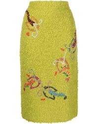 YANYAN KNITS - Bouclé Midi-Rok - Lyst