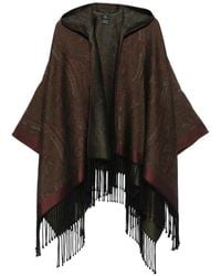 Etro - Poncho Con Capucha Y Motivo De Cachemira - Lyst