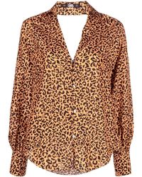 Karl Lagerfeld - レオパード バックレス シルクブラウス - Lyst