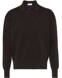 Ferragamo - Lurex Long-sleeved Polo Shirt - Lyst