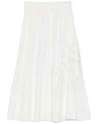 P.A.R.O.S.H. - Ninja Maxi-Rok Met Borduurwerk En Trekkoord - Lyst