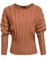 Fracomina - Ribbed-Knit Metallic-Thread Sweater - Lyst
