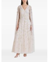Needle & Thread - Lea Ditsy Floral-Embroidered Cape-Sleeve Maxi Dress - Lyst