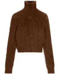 Ami Paris - Brushed-Effect Roll-Neck Jumper - Lyst