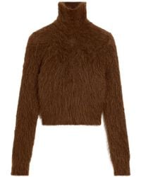 Ami Paris - Brushed-Effect Roll-Neck Jumper - Lyst