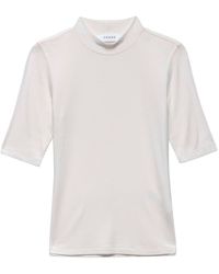 FRAME - Ribbed Mock-neck T-shirt - Lyst