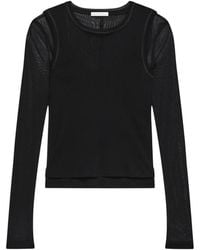 Helmut Lang - Mesh-Panel T-Shirt - Lyst