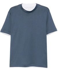 Eleventy - Layered-Effect Short-Sleeve T-Shirt - Lyst