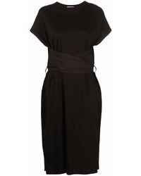 Moncler - Belted Midi Dress - Lyst
