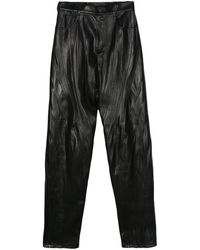 Mugler - Spiral Leather Trousers - Lyst