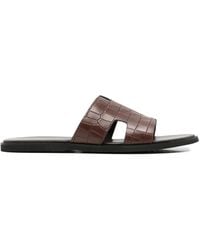 Alberto Gozzi - Croc-Effect Cut-Out Sandals - Lyst