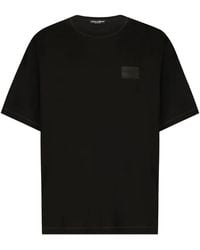 Dolce & Gabbana - Cotton T-Shirt With Branded Tag - Lyst