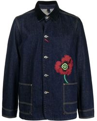KENZO - Embroidered Poppy Denim Jacket - Lyst