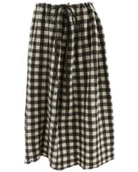 Daniela Gregis - Coulisse Gingham-Check Drawstring Midi Skirt - Lyst