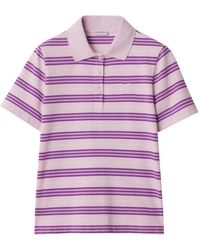 Burberry - Striped Cotton Polo Shirt - Lyst