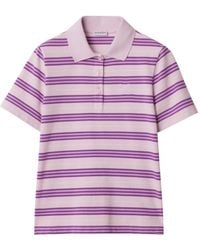 Burberry - Striped Cotton Polo Shirt - Lyst