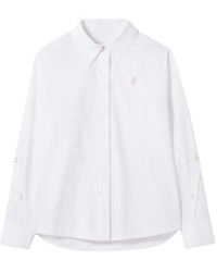 Claudie Pierlot - Embroidered-Logo Striped Shirt - Lyst