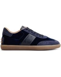 Tod's - Panelled Suede Low-Top Sneakers - Lyst