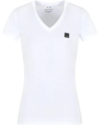 ARMANI EXCHANGE - Logo-Plaque T-Shirt - Lyst