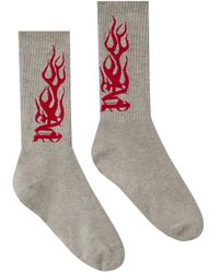Palm Angels - Jacquard Flame Socks - Lyst