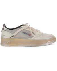 Autry - "Super Vintage Low Mesh Leather Sneakers - Lyst
