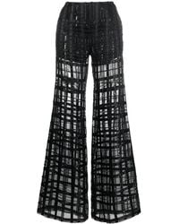 Alberta Ferretti - Transparent Palazzo Trousers - Lyst