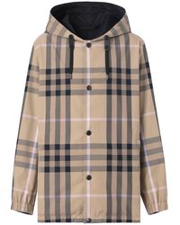 Burberry - Check-pattern Reversible Hooded Jacket - Lyst