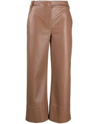 Max Mara - Faux-leather Cropped Trousers - Lyst