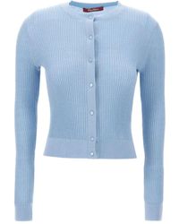 Max Mara - Cardigan A Coste Con Paillettes - Lyst