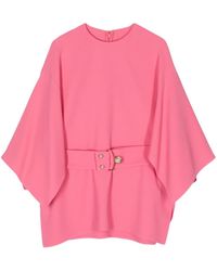 Elie Saab - Cady Belted Silk Blouse - Lyst