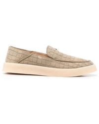HIDE & JACK - Croc-Effect Logo Loafers - Lyst