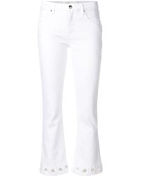 Victoria, Victoria Beckham Cut Out Detail Cropped Jeans - White