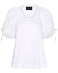 Simone Rocha - Katoenen T-shirt Met Kralendetail - Lyst