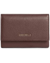 Coccinelle - Grained Leather Tri-Fold Wallet - Lyst