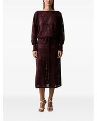 Twinset - Lace-Knit Drawstring Midi Dress - Lyst