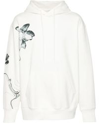 Y-3 - Floral-Print Jersey Hoodie - Lyst