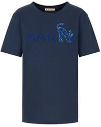 Marni - Flocked Logo Animal T-Shirt - Lyst